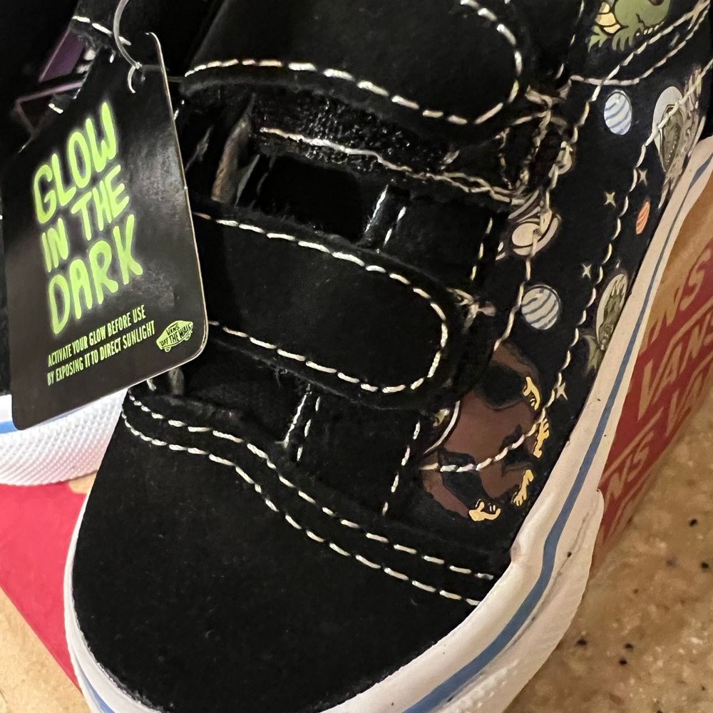 Vans Kids Black Glow Sneakers Toddler 4